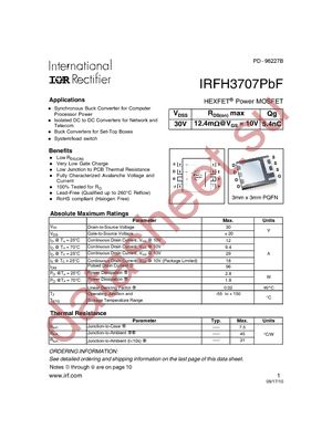 IRFH3707TR2PBF datasheet  